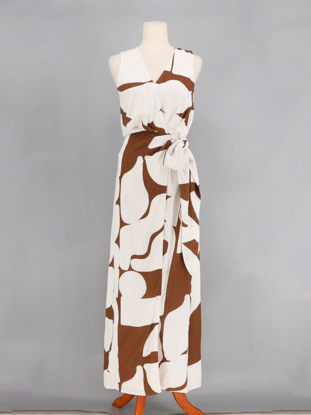 NWT SABO Madeira Split Wrap Maxi Dress in Sunroom Chocolate Size US 2 - Picture 2 of 9